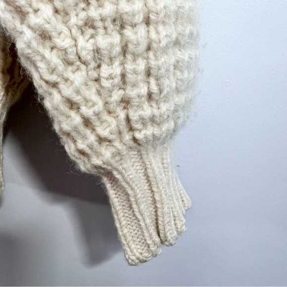 Vintage Blarney Wollen Mills Ireland hand loomed 100% wool cream aran sweater 38 - Picture 14 of 17